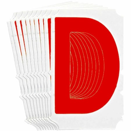 Brady Quik-Align 5160 Series Polyester 4 in Lbl Legend: D Red 10PK 5160P-D
